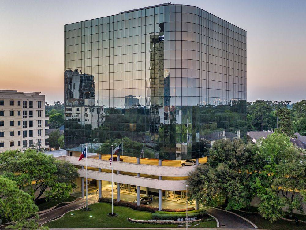 Exterior of the Uptown Dentistry office building on Woodway Drive in Houston